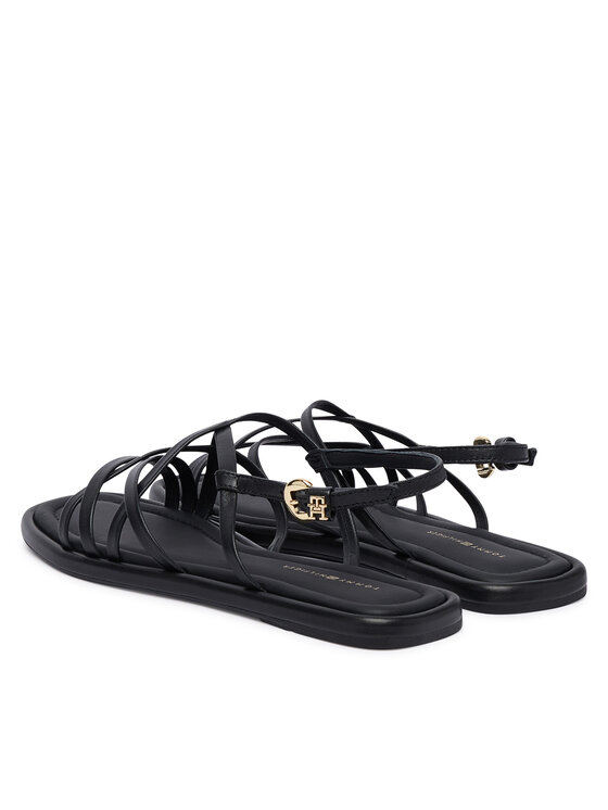 Tommy Hilfiger Tommy Hilfiger Sandali Flat Strappy FW0FW09220 Nero