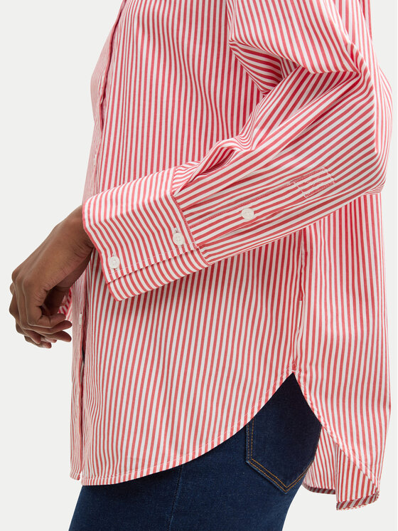 Tom Tailor Denim Tom Tailor Denim Koszula Striped loose-fit shirt 1040551 Czerwony Regular Fit