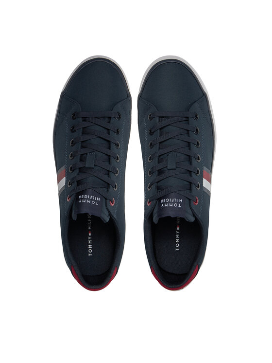 Tommy Hilfiger Tommy Hilfiger Laisvalaikio batai Th Hi Vulc Low Stripes Mesh FM0FM04946 Mėlyna