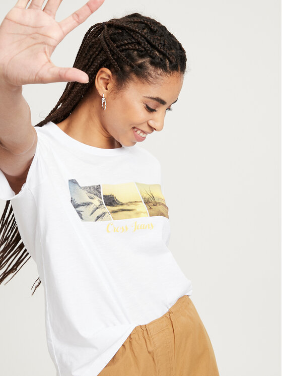 Cross Jeans Cross Jeans T-Shirt 56065-008 Biały Regular Fit