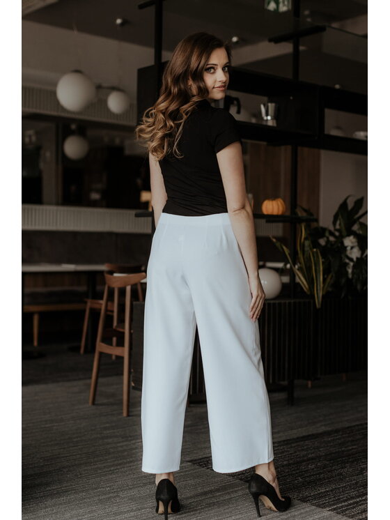Tessita Tessita Spodnie materiałowe T375 Biały Straight Leg