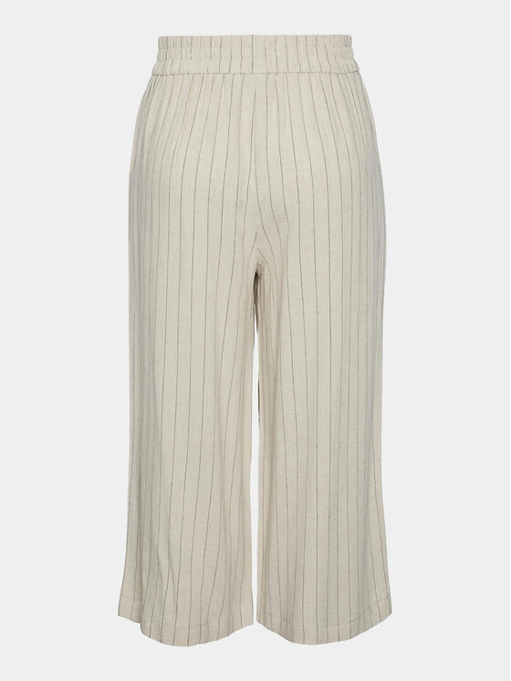 Pieces Pieces Kalhoty culottes Vinsty 17124361 Béžová Wide Leg
