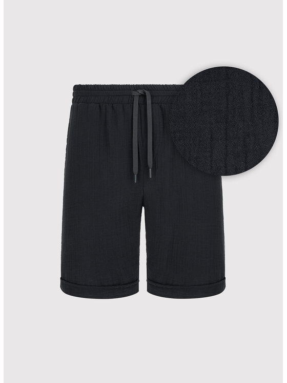 Pako Lorente Pako Lorente Szorty materiałowe P25SF-WS-009 Czarny Classic Fit
