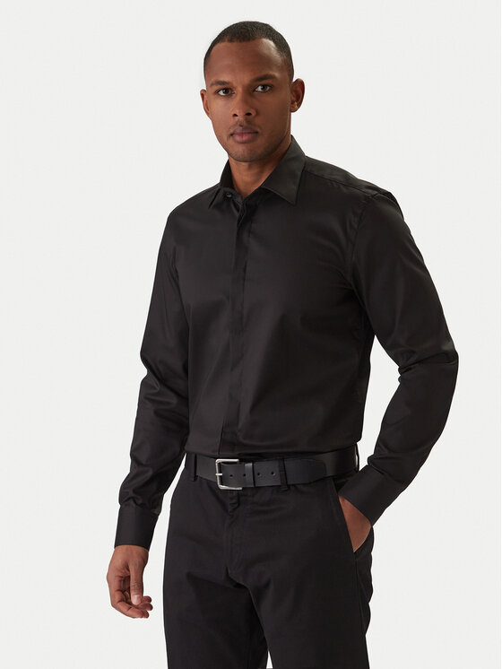 BOSS BOSS Krekls H-Hank 50550653 Melns Slim Fit