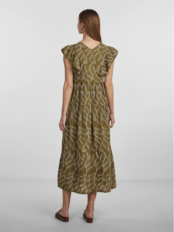 YAS YAS Vsakodnevna obleka 26030117 Zelena Regular Fit