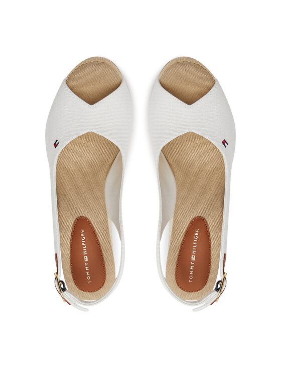 Tommy Hilfiger Tommy Hilfiger Espadrilės Flag High Wedge Espad Slingback FW0FW08597 Balta