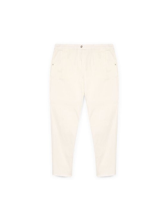 Fiorella Rubino Fiorella Rubino Spodnie materiałowe P562T105040N011 Biały Regular Fit