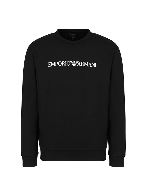 Emporio Armani Emporio Armani Bluza EMPORIO ARMANI Felpa Uomo 8N1MR6 1JRIZ F009 Nero Czarny Standard Fit
