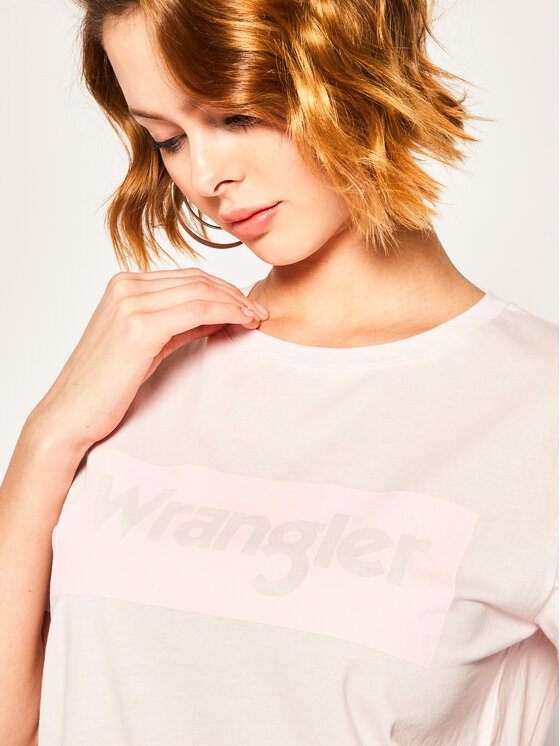 Wrangler Wrangler T-Shirt Logo Tee W7P3EVXBJ 112132040 Różowy Regular Fit