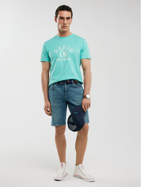 BIG STAR BIG STAR T-Shirt BESTER Turkusowy Basic Fit