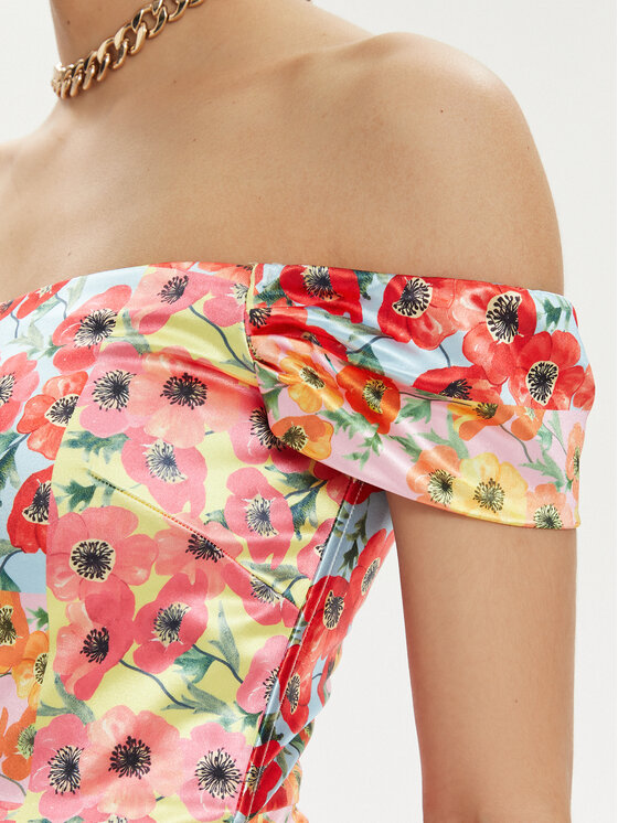 Guess Guess Koktejlové šaty Camila W4RK62 KBSQ0 Barevná Slim Fit