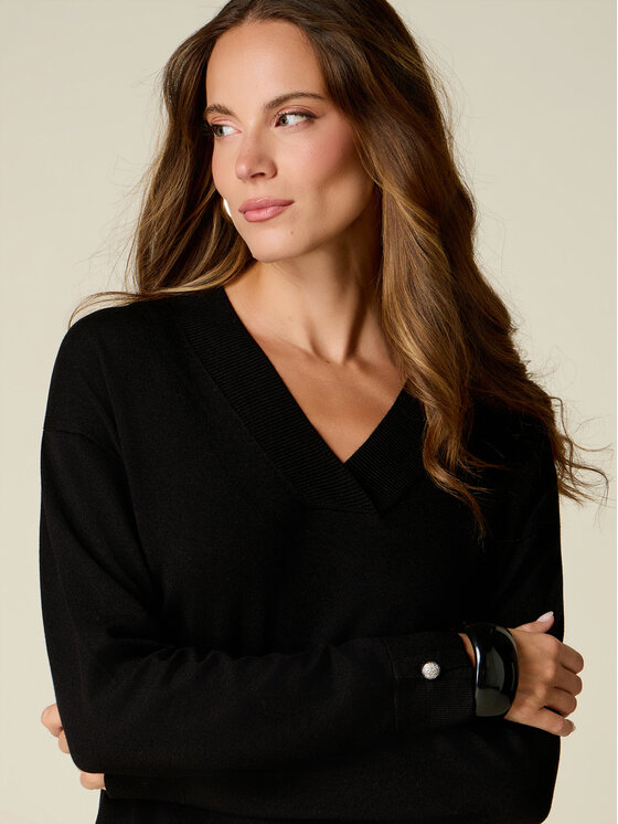 Oltre Oltre Sweter M306J005560N033 Czarny Regular Fit