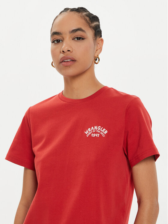 Wrangler Wrangler T-shirt Graphic 112356431 Rosso Regular Fit