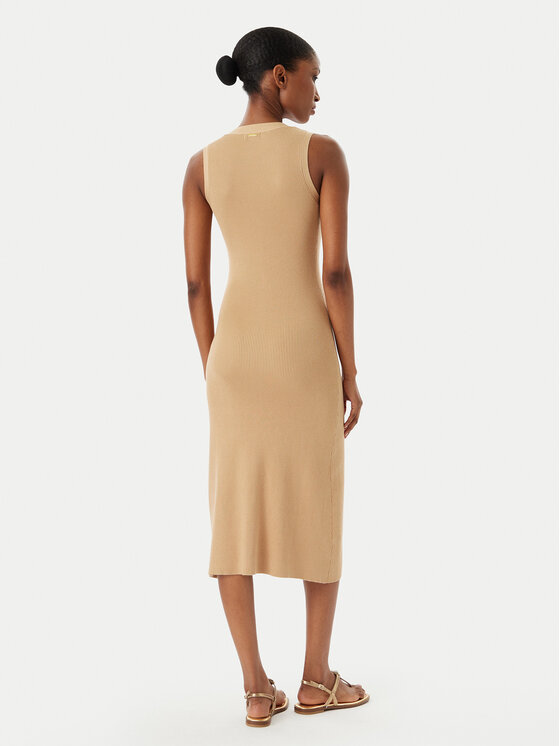 Selmark Selmark Φόρεμα παραλίας BO796 Ανοιχτό μπεζ Slim Fit