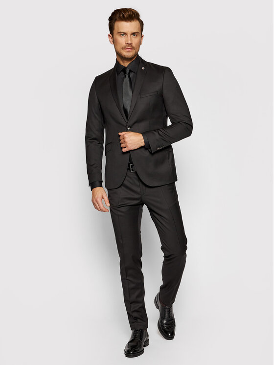 Giacca da abito Cayson 80-134N0 Nero Slim Fit