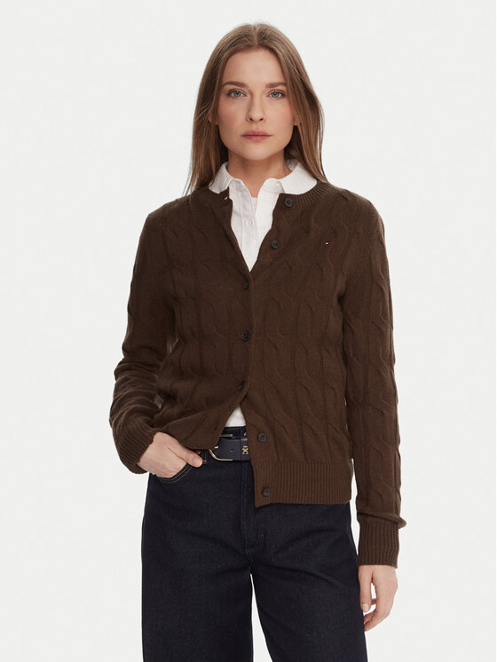 Tommy Hilfiger Tommy Hilfiger Strickjacke WW0WW47463 Braun Regular Fit