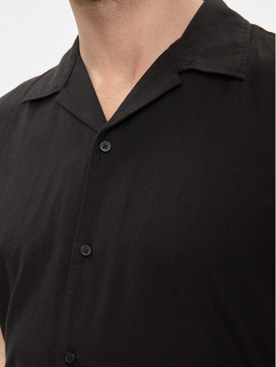 Selected Homme Selected Homme Košeľa New Linen 16092978 Čierna Relaxed Fit