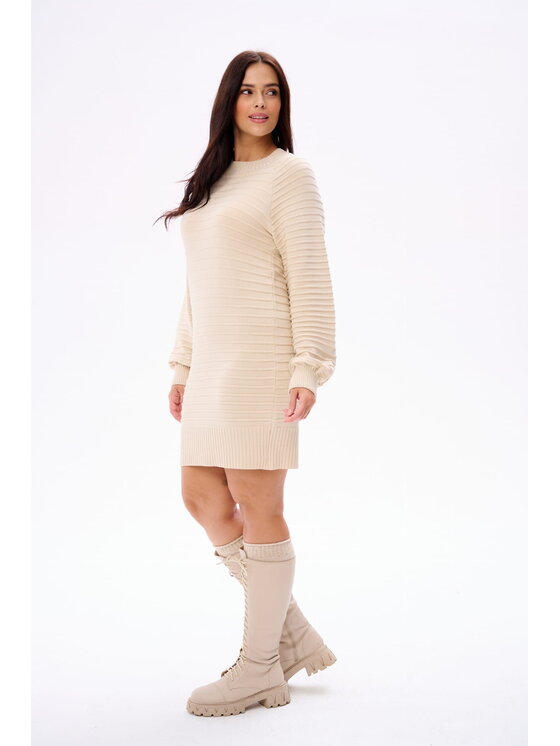 blue shadow blue shadow Sukienka codzienna Lea Beżowy Regular Fit