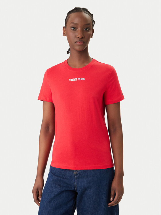 Tommy Jeans Tricou DW0DW22277 Roșu Regular Fit