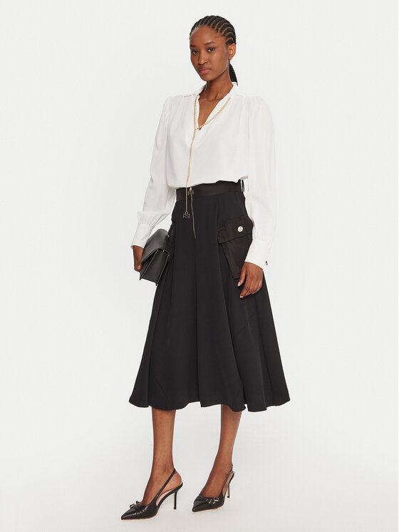 Rinascimento Rinascimento Midi sukně CFC0126183003 Černá Regular Fit