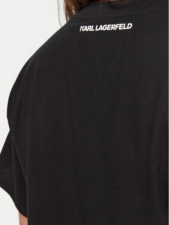 KARL LAGERFELD KARL LAGERFELD Póló A1W17025 Fekete Relaxed Fit