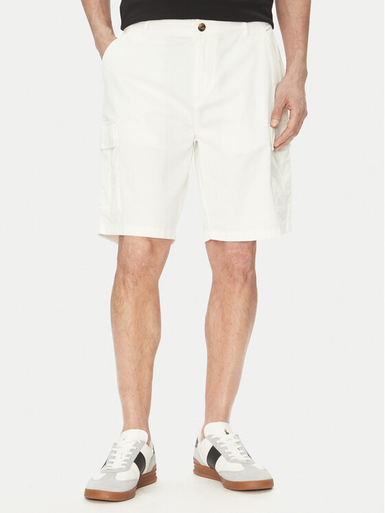 La Martina La Martina Pantaloncini di tessuto MAB002 TW536 Bianco Regular Fit