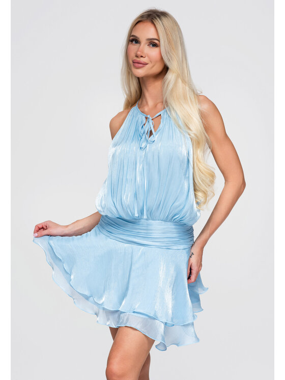 Ombre Ombre Sukienka wieczorowa LA-OM-DLR382 Niebieski Loose Fit