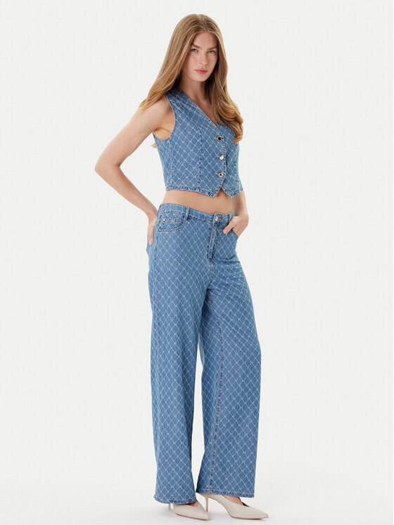 Morgan Morgan Blugi 252-PSTEL Albastru Wide Leg