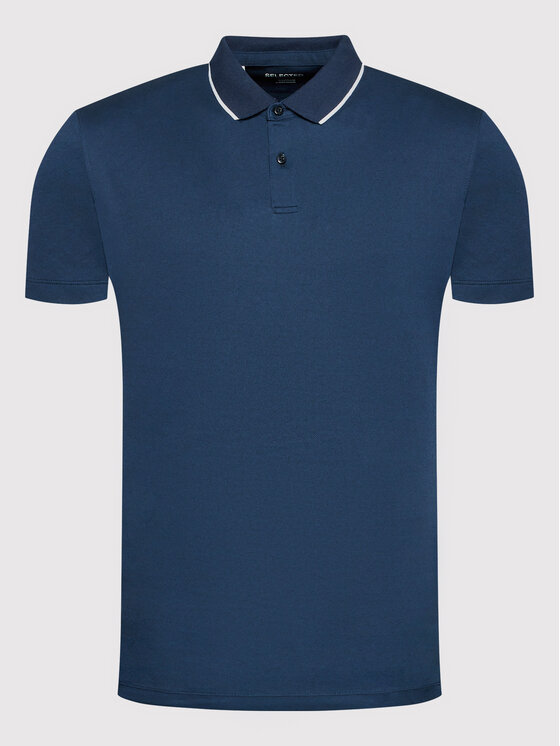 Selected Homme Selected Homme Tricou polo Leroy 16082844 Bleumarin Regular Fit