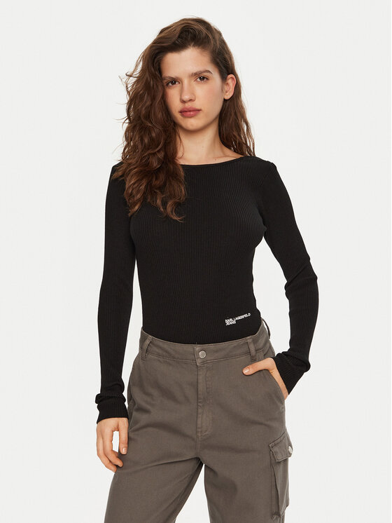 Karl Lagerfeld Jeans Body A1W18024 Čierna Slim Fit