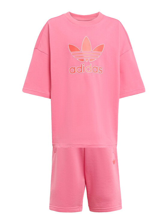 adidas adidas Komplet majica in kratke hlače Big Logo Execution KA0222 Roza Loose Fit