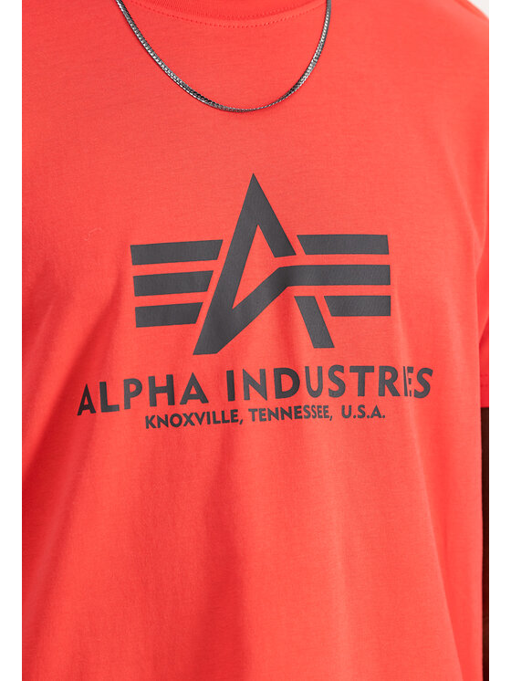 Alpha Industries Alpha Industries Tričko AI.100501-711-S Červená Basic Fit