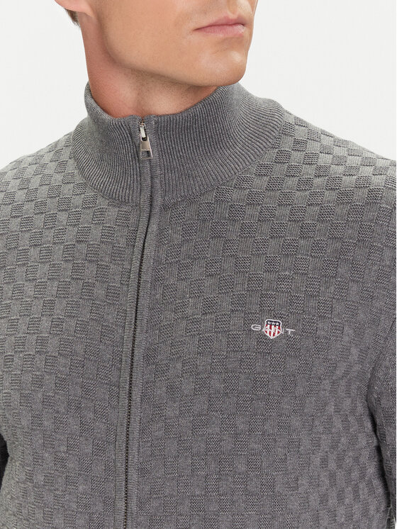 Gant Gant Strickjacke 8030263 Grau Regular Fit