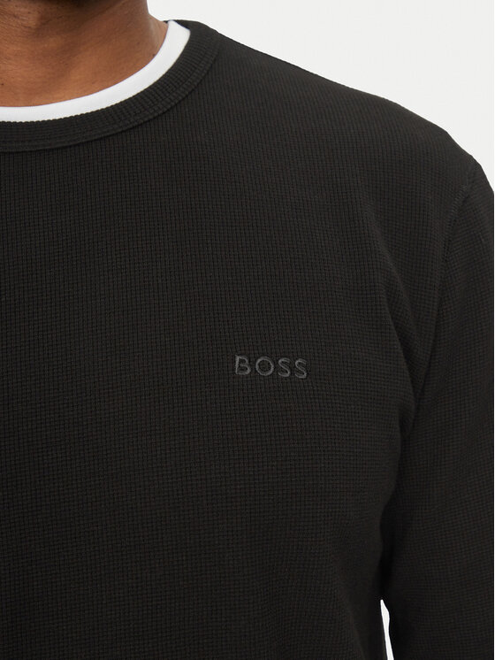BOSS BOSS Pikkade varrukatega T-särk Tempesto 50520725 Must Regular Fit