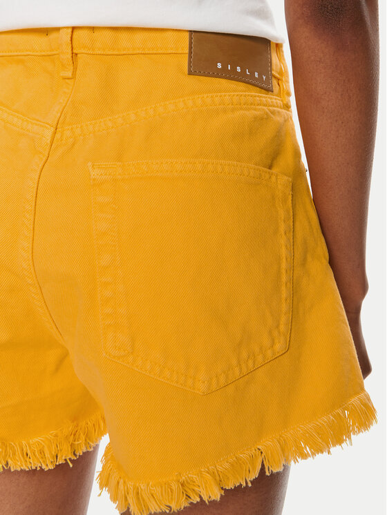 Sisley Sisley Дънкови шорти 4QVSL9014 Жълт Regular Fit