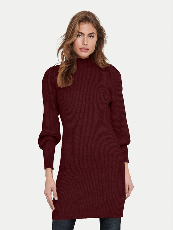ONLY ONLY Kötött ruha Katia 15232502 Bordó Comfort Fit