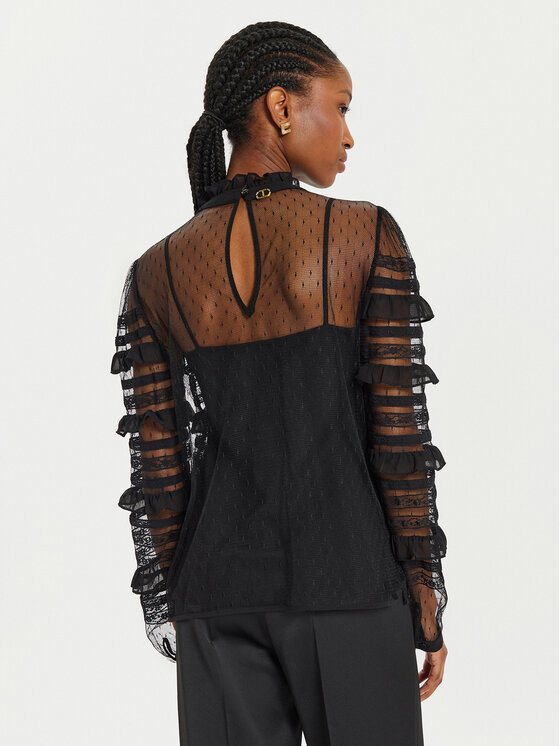 TWINSET TWINSET Μπλουζάκι 241TP2041 Μαύρο Regular Fit
