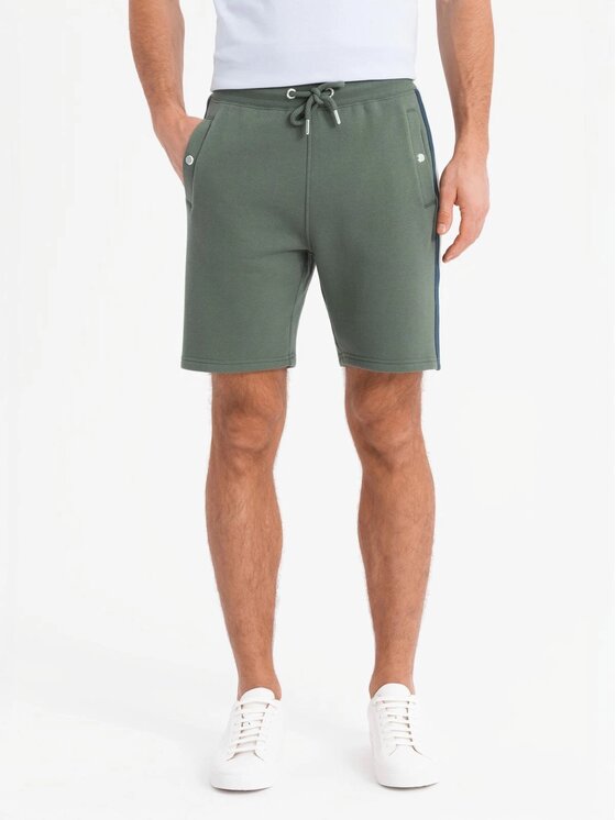 Ombre Ombre Szorty materiałowe OM-SRSK-0156 Zielony Regular Fit