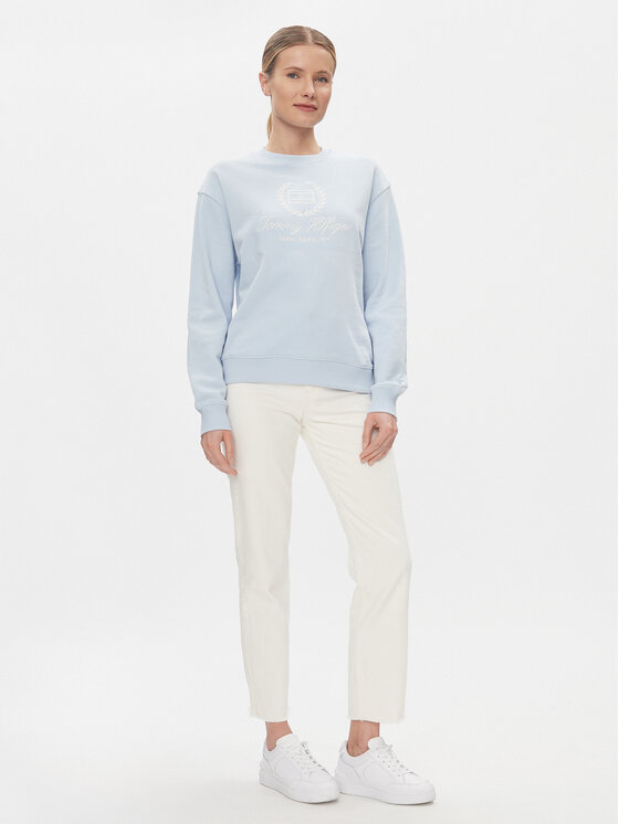 Tommy Hilfiger Tommy Hilfiger Bluza Flag Script WW0WW41758 Błękitny Regular Fit