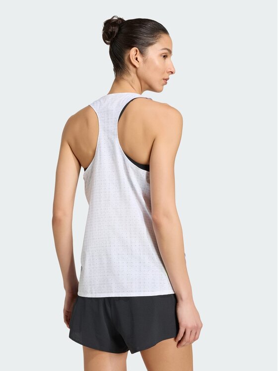 adidas adidas Tank top Adizero Running Biały Slim Fit