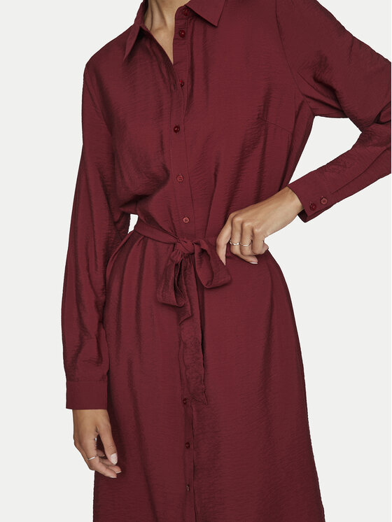 Vila Vila Hemdkleid Domira 14095932 Dunkelrot Regular Fit