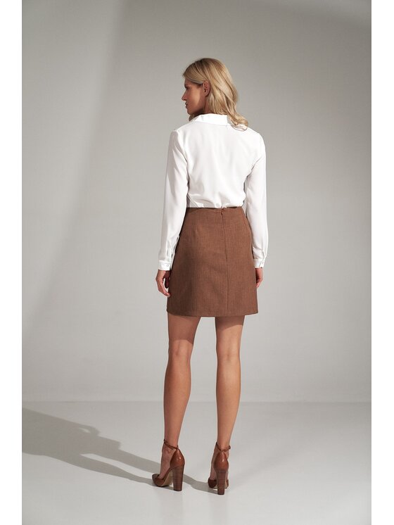 FIGL FIGL Sukňa M723 Hnedá Regular Fit