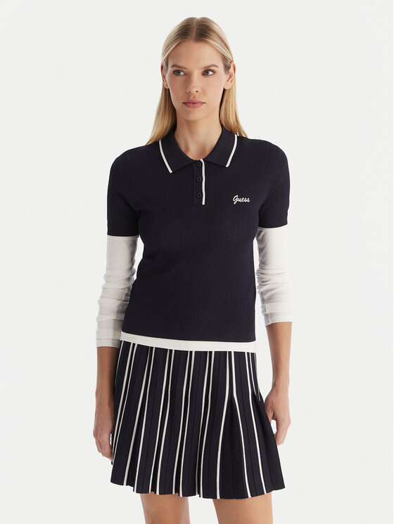 Guess Guess Polokošeľa V5GP00Z3D60 Tmavomodrá Slim Fit
