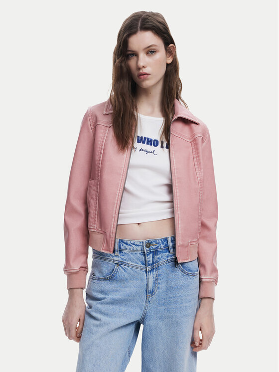 Desigual Giacca in similpelle 25SWEW47 Rosa Loose Fit, taglia : M