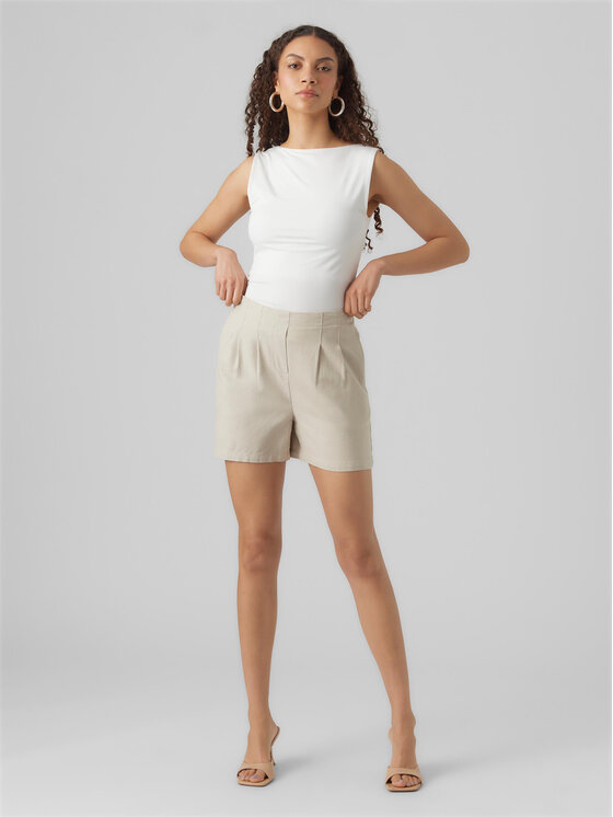Vero Moda Vero Moda Szövet rövidnadrág Jesmilo 10279694 Bézs Regular Fit