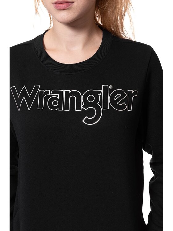 Wrangler Wrangler Bluza CREW SWEAT Czarny Regular Fit