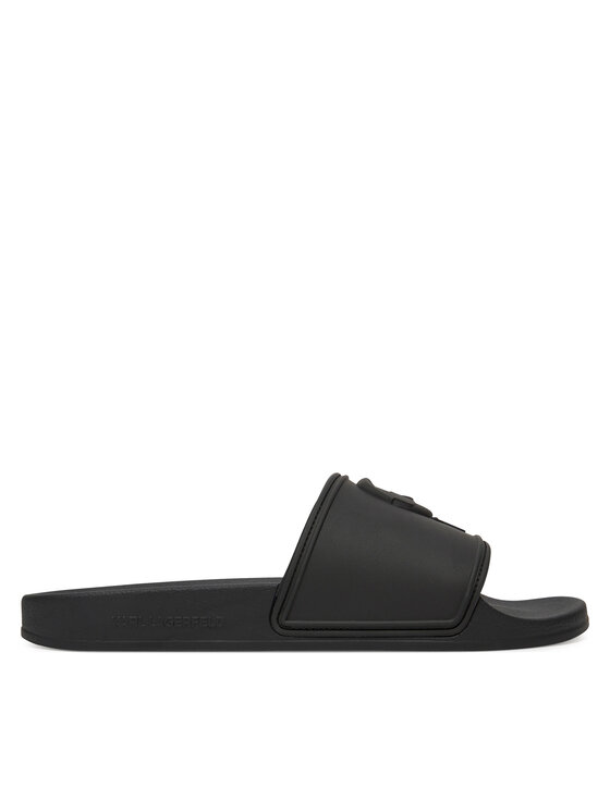KARL LAGERFELD Męskie Klapki, rozmiar 46, Czarne, KL70009