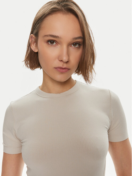 Calvin Klein Calvin Klein T-särk K20K206553 Beež Slim Fit