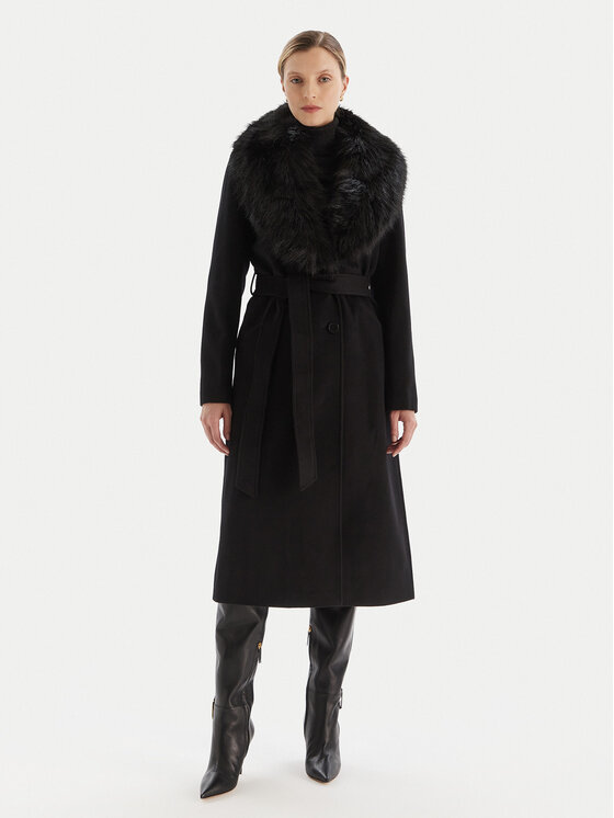 MICHAEL Michael Kors MICHAEL Michael Kors Vlněný kabát 77A7141M21 Černá Regular Fit
