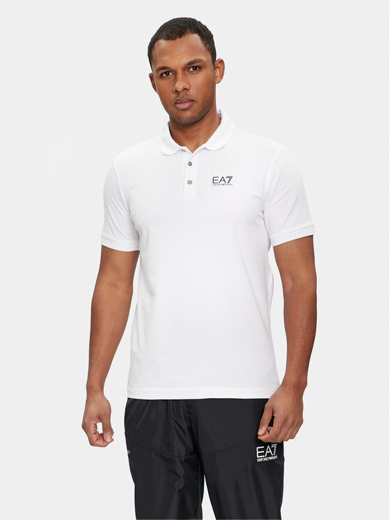 EA7 Emporio Armani Polo Majica 3DPF16 PJ03Z 1100 Bela Regular Fit